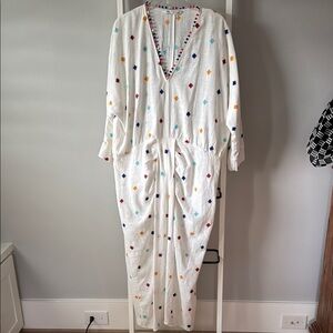 Zara Cotton Dress With Tassels/Pom Pom And Embroidery White Size XL EUC